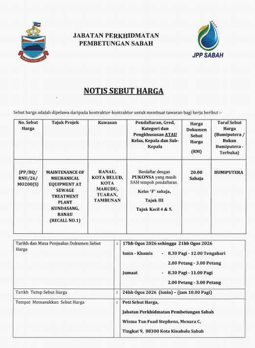 RANAU, KOTA BELUD, KOTA MARUDU, TUARAN, TAMBUNAN