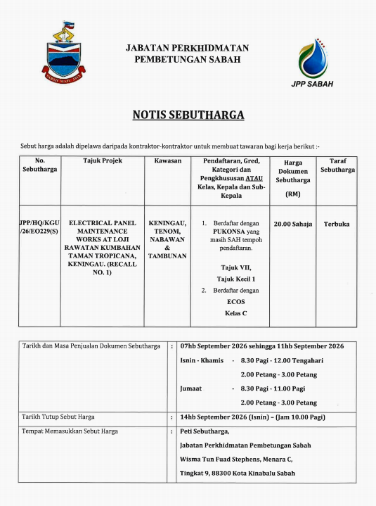 KENINGAU, TAMBUNAN,  NABAWAN & TENOM.